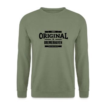 Original Bremerhaven - Unisex Pullover - Armeegrün - Vorne - Alina (178cm) & Michal (187cm)
