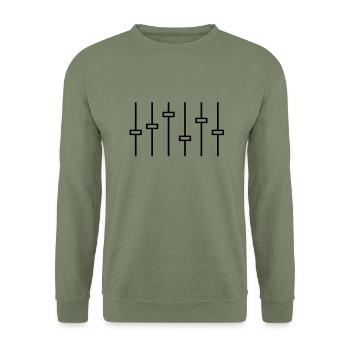 dj_turntables__f1 - Unisex Pullover - Armeegrün - Vorne - Alina (178cm) & Michal (187cm)