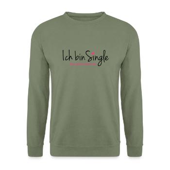 single - Unisex Pullover - Armeegrün - Vorne - Alina (178cm) & Michal (187cm)