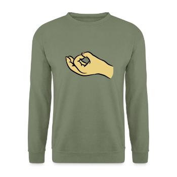 Hands asshole hole - Unisex Sweatshirt - army green - Front - Alina (178cm) & Michal (187cm)