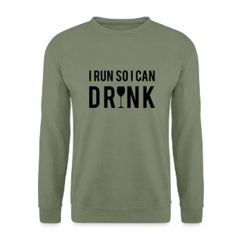 Run - Unisex Sweatshirt - army green - Front - Alina (178cm) & Michal (187cm)