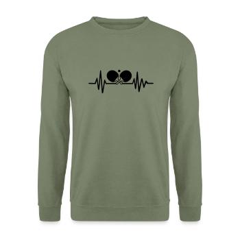Ping-pong - Sweat-shirt Unisexe - vert militaire - Devant - Alina (178cm) & Michal (187cm)