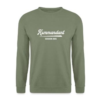 Kommandant Karneval 2025 Fasching Prinzengarde - Unisex Pullover - Armeegrün - Vorne - Alina (178cm) & Michal (187cm)