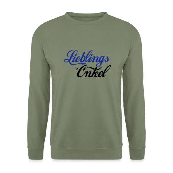 Lieblings Onkel - Unisex Pullover - Armeegrün - Vorne - Alina (178cm) & Michal (187cm)