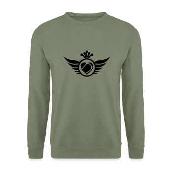 tennis_herz_f1 - Sweat-shirt Unisexe - vert militaire - Devant - Alina (178cm) & Michal (187cm)