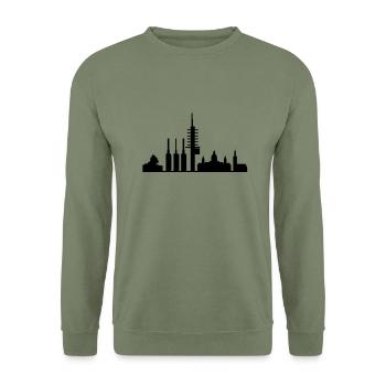 Hanovre - Sweat-shirt Unisexe - vert militaire - Devant - Alina (178cm) & Michal (187cm)