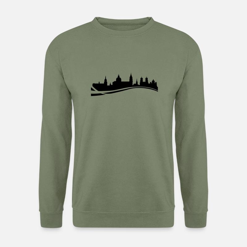 Skyline Salzburg Welle - Unisex Pullover - Armeegrün