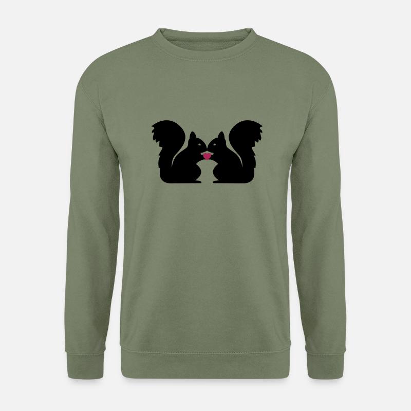 Eichhörnchen Herz Liebe - Unisex Pullover - Armeegrün