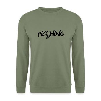 Fishing - Unisex Pullover - Armeegrün - Vorne - Alina (178cm) & Michal (187cm)