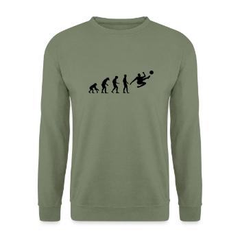Evolution of Football / Soccer - Unisex Sweatshirt - army green - Front - Alina (178cm) & Michal (187cm)