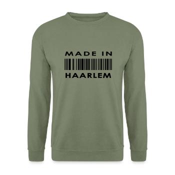 madein nl 09 haarlem - Unisex Pullover - Armeegrün - Vorne - Alina (178cm) & Michal (187cm)