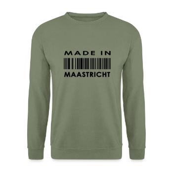 madein nl 13 maastricht - Unisex Pullover - Armeegrün - Vorne - Alina (178cm) & Michal (187cm)