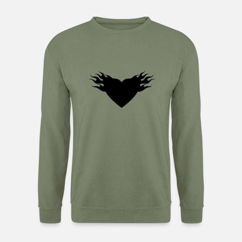 burning heart - Unisex Sweatshirt - army green
