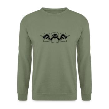 Cool Penguin Girls Gang - Unisex Sweatshirt - army green - Front - Alina (178cm) & Michal (187cm)