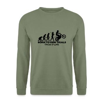 trials bike evolution 03 born to ride fo - Unisex Sweatshirt - army green - Front - Alina (178cm) & Michal (187cm)