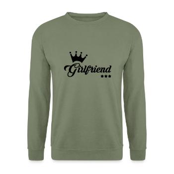Amour / Saint Valentin / Coeur / Bébé / Love - Sweat-shirt Unisexe - vert militaire - Devant - Alina (178cm) & Michal (187cm)