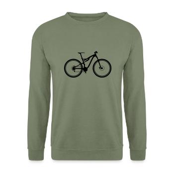 vélo de montagne - Sweat-shirt Unisexe - vert militaire - Devant - Alina (178cm) & Michal (187cm)