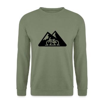 vélo de montagne - Sweat-shirt Unisexe - vert militaire - Devant - Alina (178cm) & Michal (187cm)