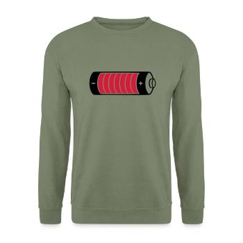 Charging bar battery clipart - Unisex Sweatshirt - army green - Front - Alina (178cm) & Michal (187cm)