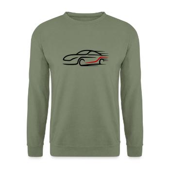 Voiture Turbo Logo Voiture de course - Sweat-shirt Unisexe - vert militaire - Devant - Alina (178cm) & Michal (187cm)