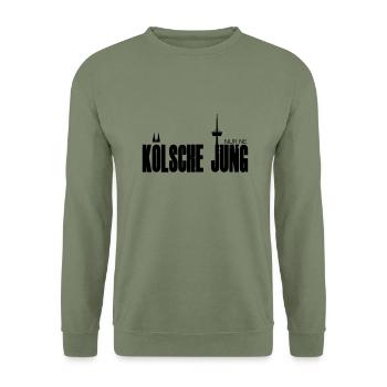 Kölsche Jung - Unisex Pullover - Armeegrün - Vorne - Alina (178cm) & Michal (187cm)