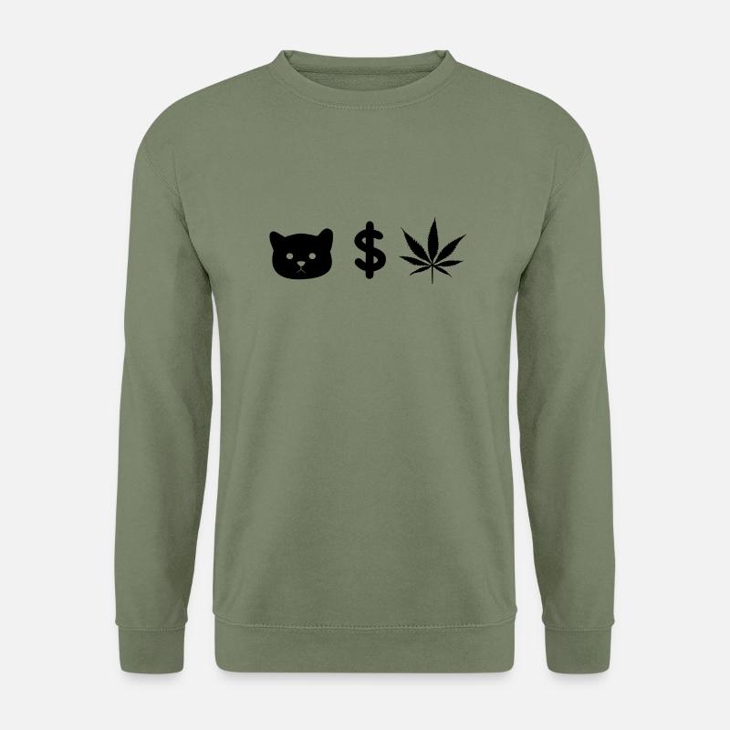PUSSY MONEY WEED - Unisex Pullover - Armeegrün