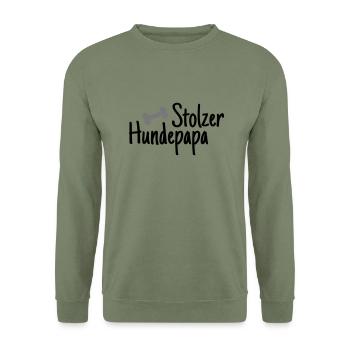 Stolzer Hundepapa - Unisex Pullover - Armeegrün - Vorne - Alina (178cm) & Michal (187cm)