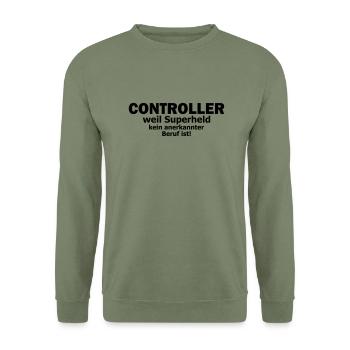 controller - Unisex Pullover - Armeegrün - Vorne - Alina (178cm) & Michal (187cm)