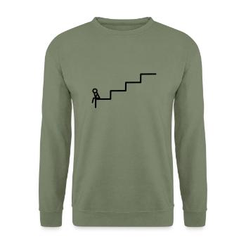 Die Treppe - Unisex Pullover - Armeegrün - Vorne - Alina (178cm) & Michal (187cm)