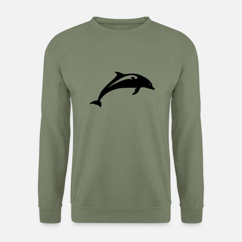 Delfin Tier Meer - Unisex Pullover - Armeegrün