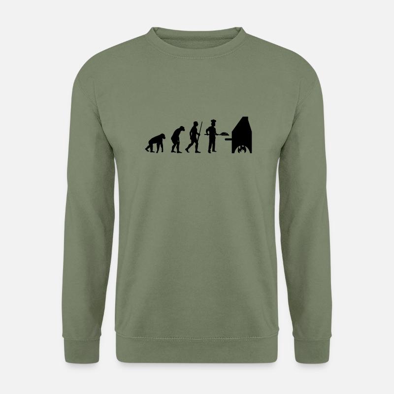 Bäcker evolution - Unisex Pullover - Armeegrün