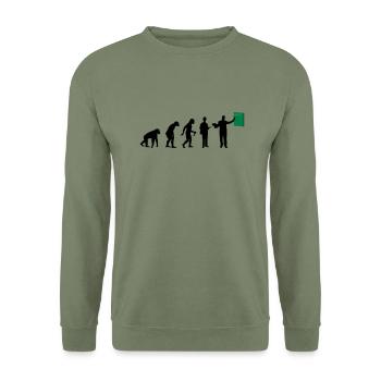 Teacher Evolution - Unisex Pullover - Armeegrün - Vorne - Alina (178cm) & Michal (187cm)