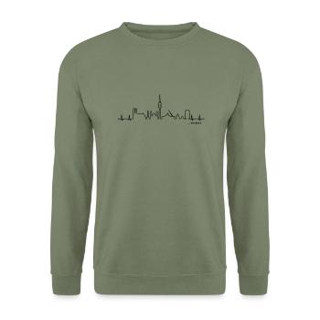 ...citybeat München - Unisex Pullover - Armeegrün - Vorne - Alina (178cm) & Michal (187cm)