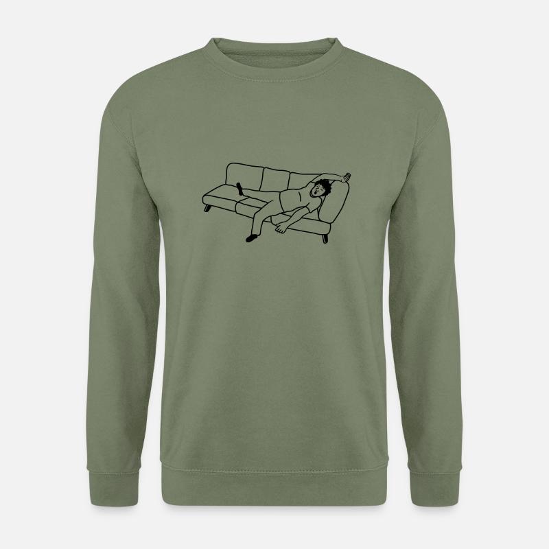 Couch Schlafender Mann - Unisex Pullover - Armeegrün