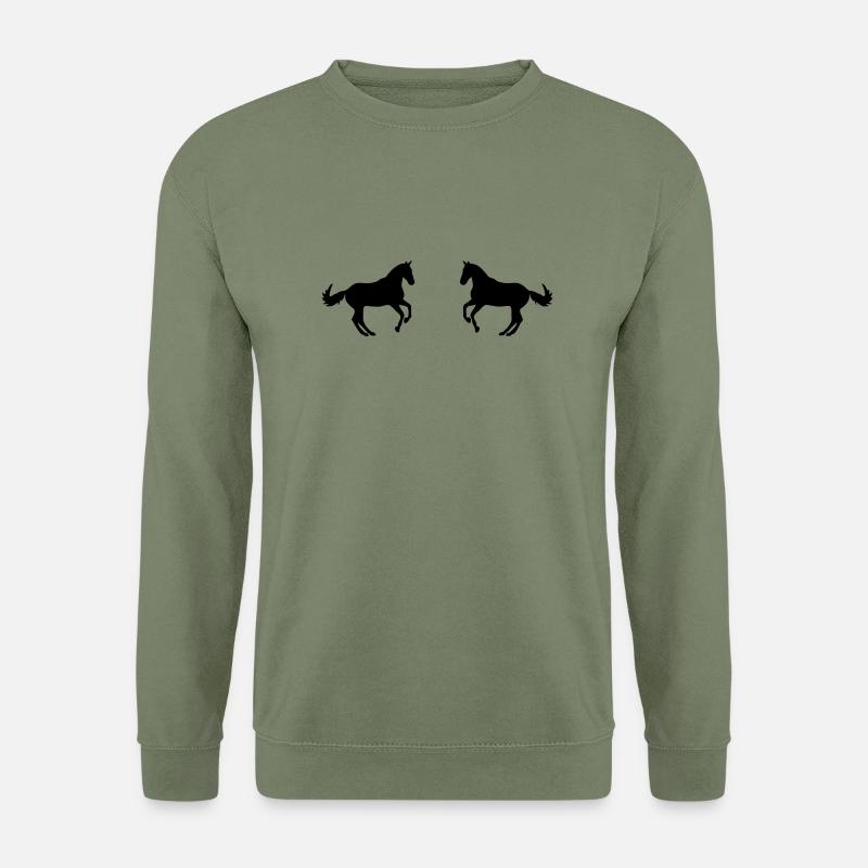 two horses - Unisex Pullover - Armeegrün
