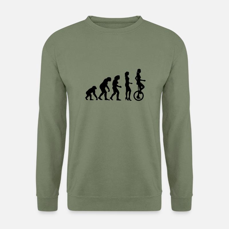 evolution_einradfahrerin_1c - Unisex Sweatshirt - army green