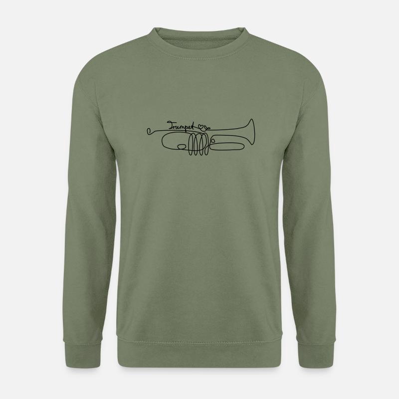 one line trumpet - Unisex Pullover - Armeegrün
