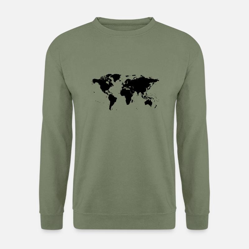 worldmap landkarte globus - Unisex Pullover - Armeegrün