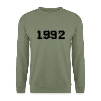 1992 - Unisex Pullover - Armeegrün - Vorne - Alina (178cm) & Michal (187cm)