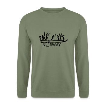 Norway - Unisex Pullover - Armeegrün - Vorne - Alina (178cm) & Michal (187cm)