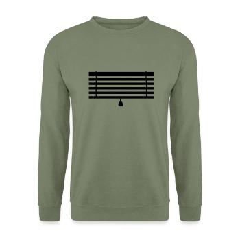 Jalousie - Blinds - Curtain - Unisex Sweatshirt - army green - Front - Alina (178cm) & Michal (187cm)