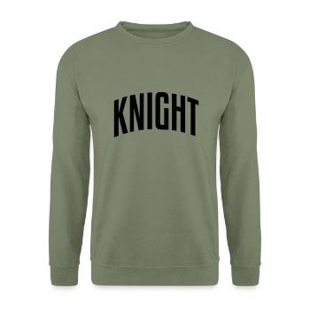 knight stylish arched text logo copy - Unisex Sweatshirt - army green - Front - Alina (178cm) & Michal (187cm)