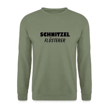 Schnitzel Flüsterer - Unisex Pullover - Armeegrün - Vorne - Alina (178cm) & Michal (187cm)