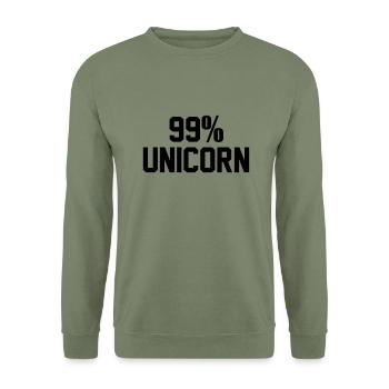 99% unicorn - Unisex Sweatshirt - army green - Front - Alina (178cm) & Michal (187cm)