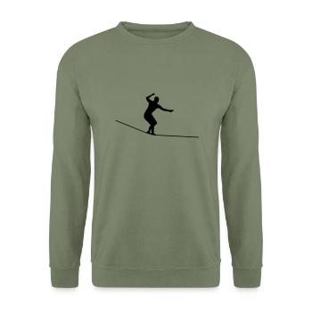 Slackline - Unisex Pullover - Armeegrün - Vorne - Alina (178cm) & Michal (187cm)