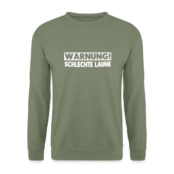 Schlechte Laune - Unisex Pullover - Armeegrün - Vorne - Alina (178cm) & Michal (187cm)
