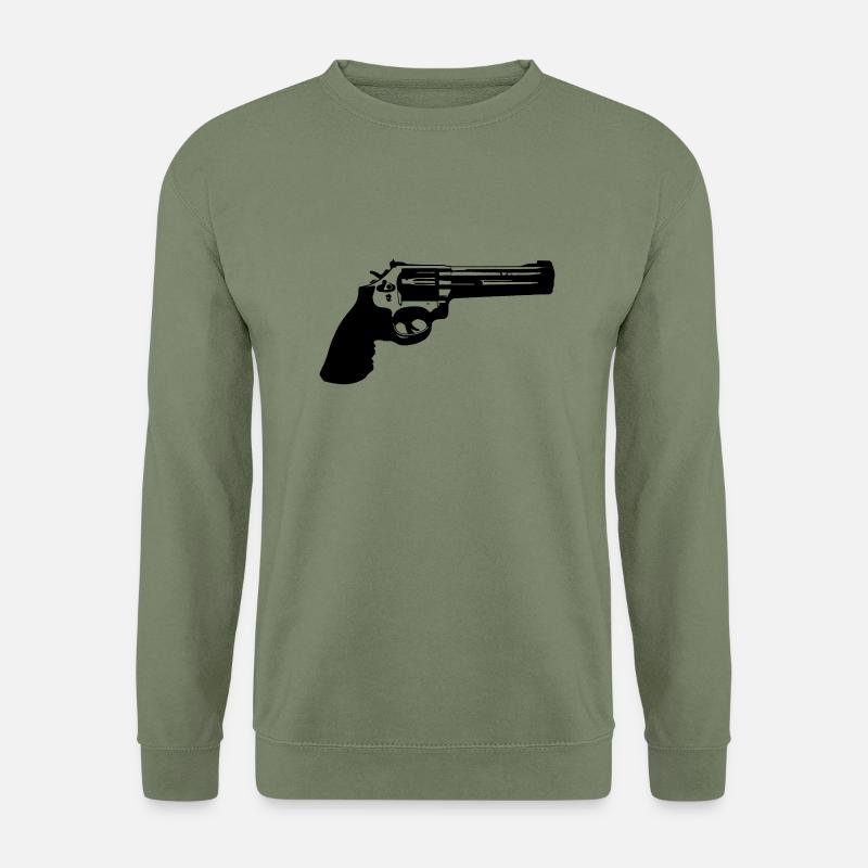 gun_revolver - Unisex Pullover - Armeegrün