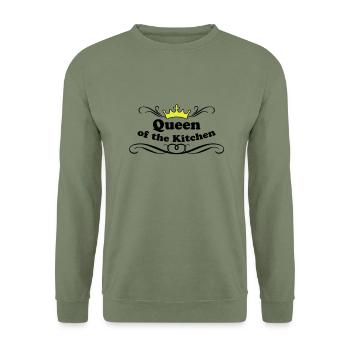 Queen of the Kitchen - Unisex Pullover - Armeegrün - Vorne - Alina (178cm) & Michal (187cm)