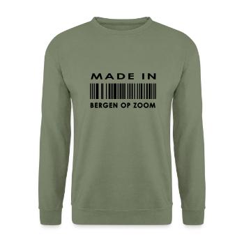 madein nl 31 bergen op zoom - Unisex Pullover - Armeegrün - Vorne - Alina (178cm) & Michal (187cm)