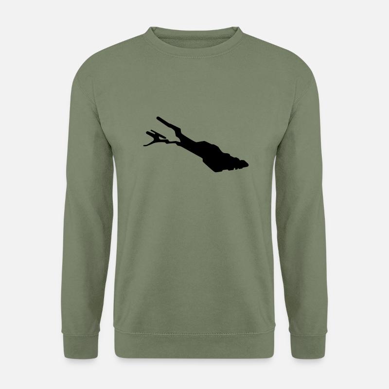 Bodensee Silhouette – Lake Constance Outline - Unisex Pullover - Armeegrün